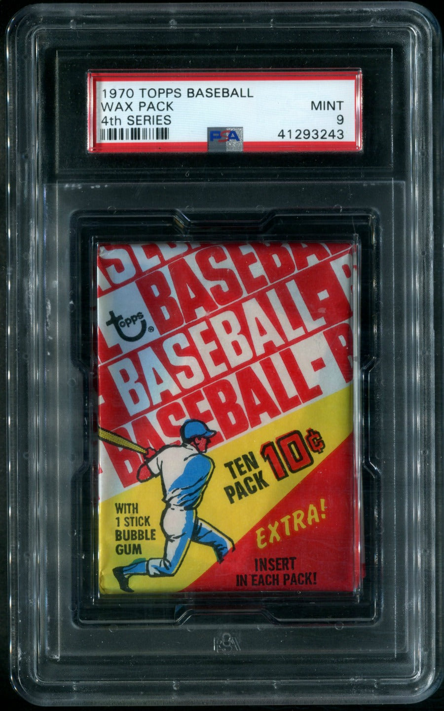 1970 Topps Baseball Unopened Series 4 Wax Pack PSA 9