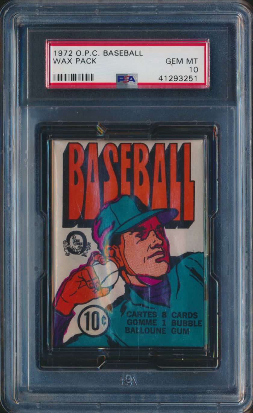 1972 OPC O-Pee-Chee Baseball Unopened Wax Pack PSA 10