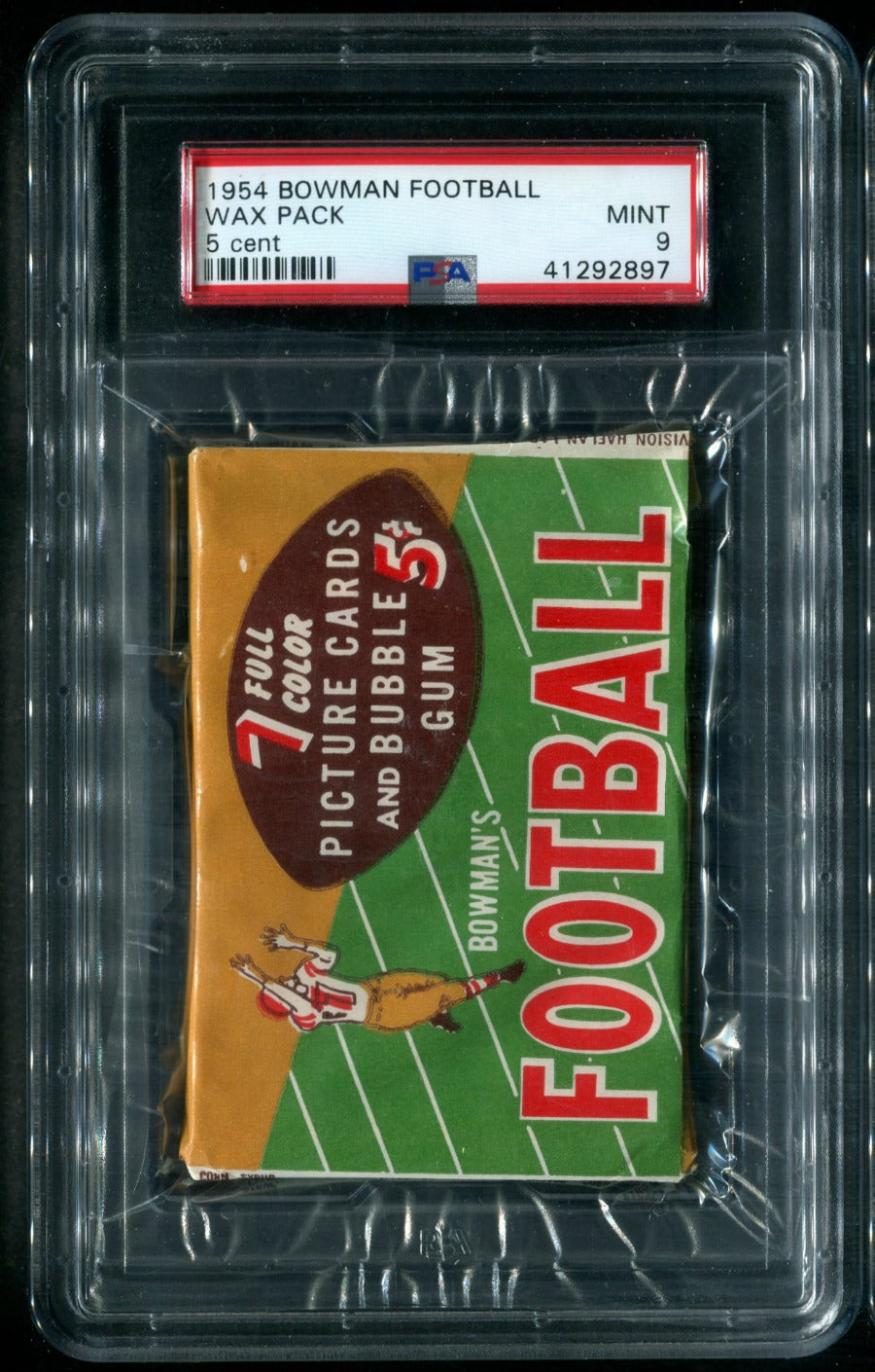 1954 Bowman Football Unopened 5 Cent Wax Pack PSA 9