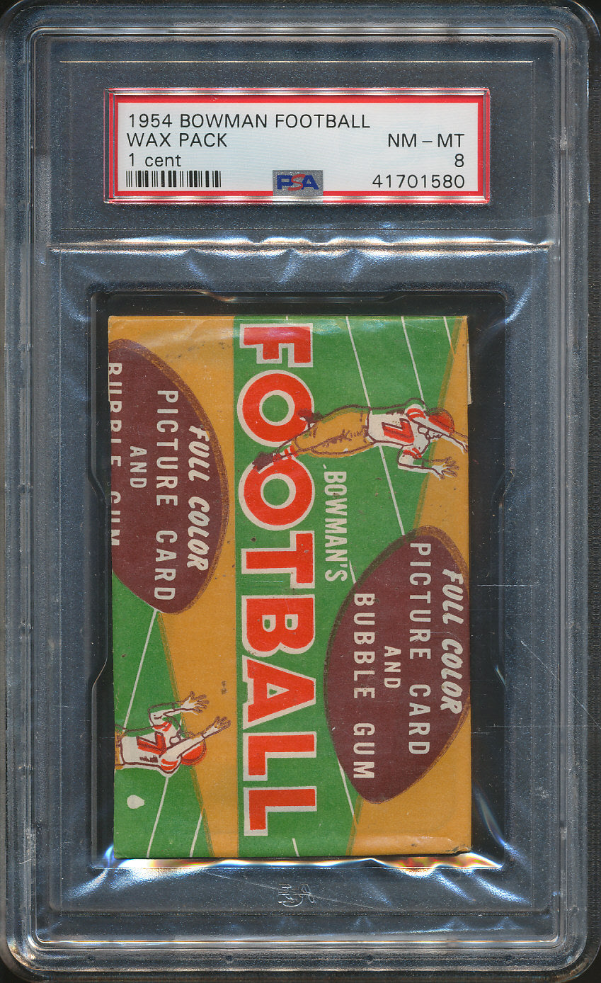 1954 Bowman Football Unopened 1 Cent Wax Pack PSA 8