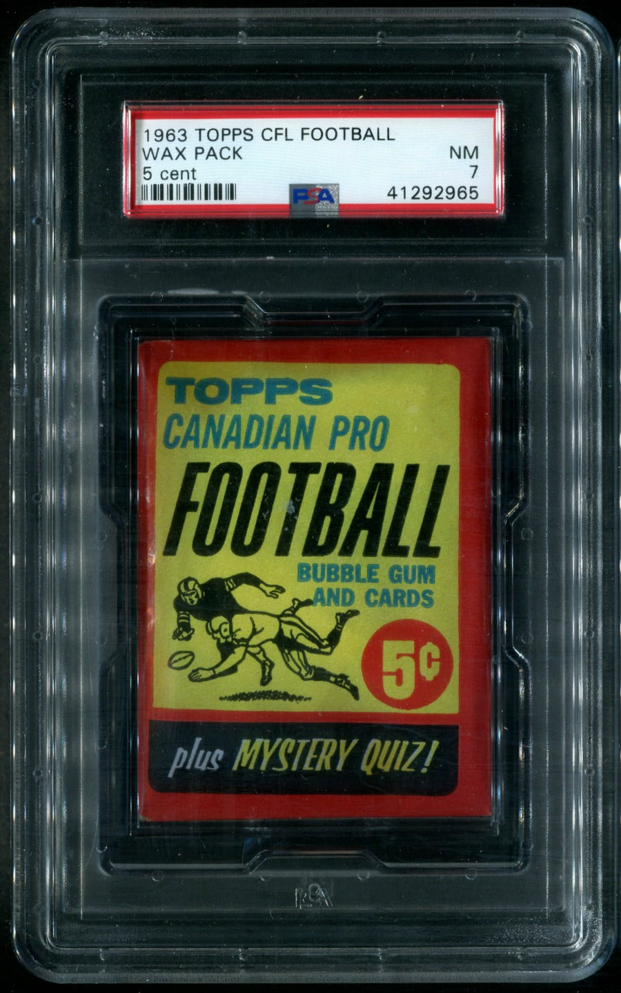 1963 Topps CFL Football Unopened 5 Cent Wax Pack PSA 7