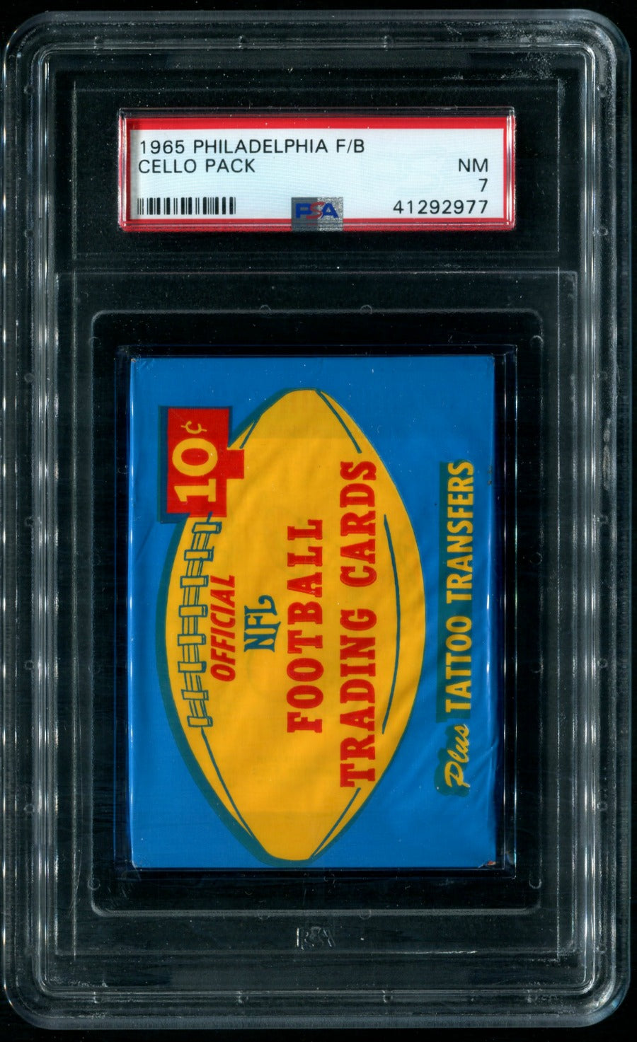 1965 Philadelphia Football Unopened Cello Pack PSA 7