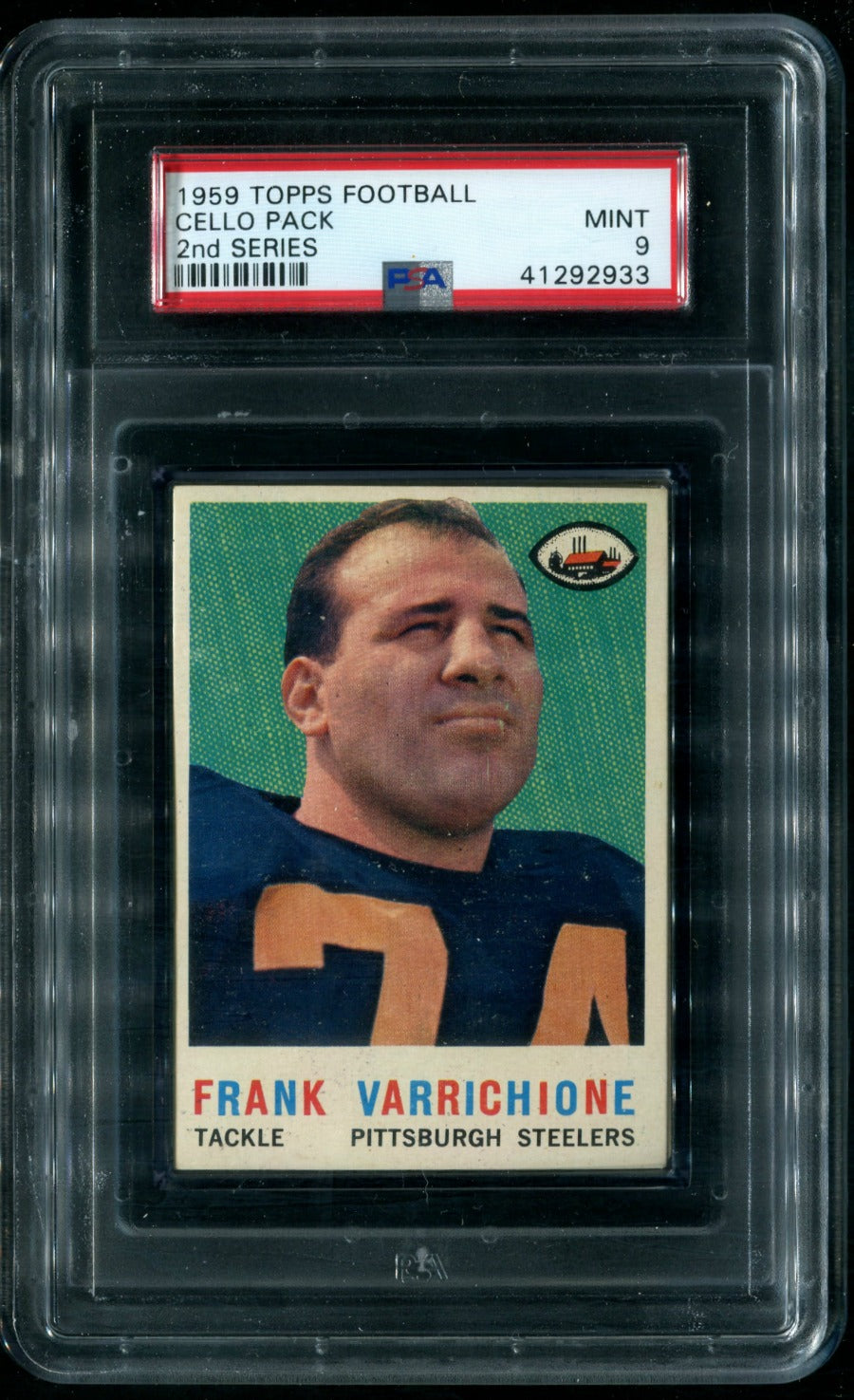 1959 Topps Football Unopened 2nd Series Cello Pack PSA 9