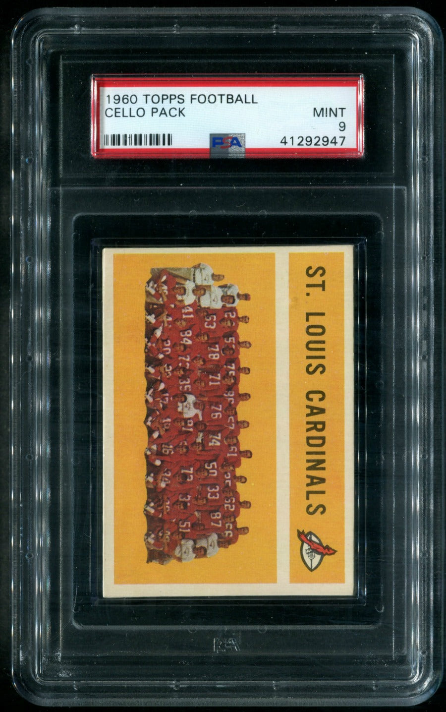 1960 Topps Football Unopened Cello Pack PSA 9