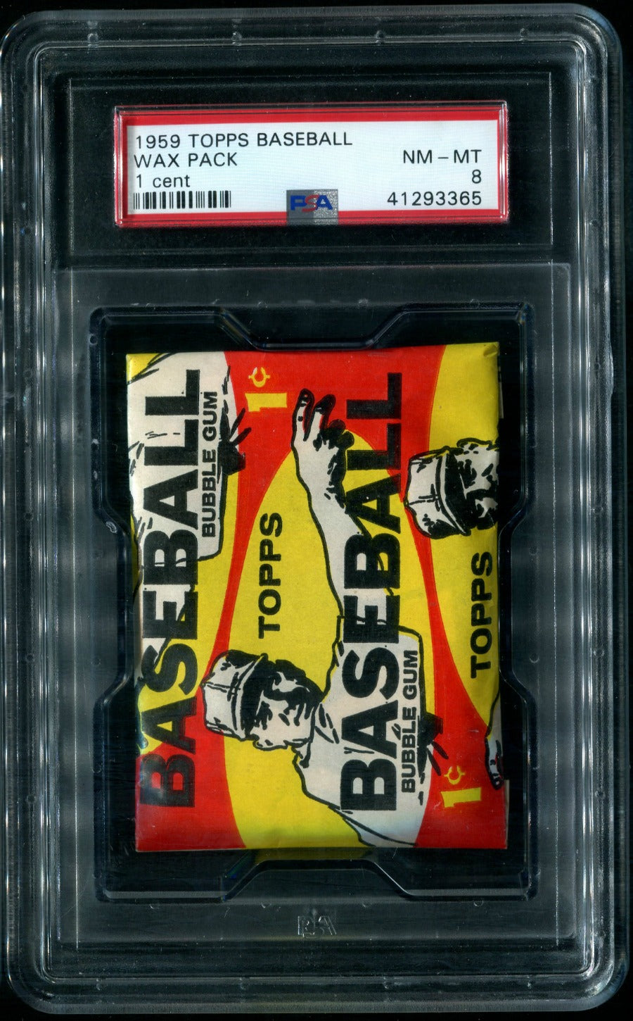 1959 Topps Baseball Unopened 1 Cent Wax Pack PSA 8