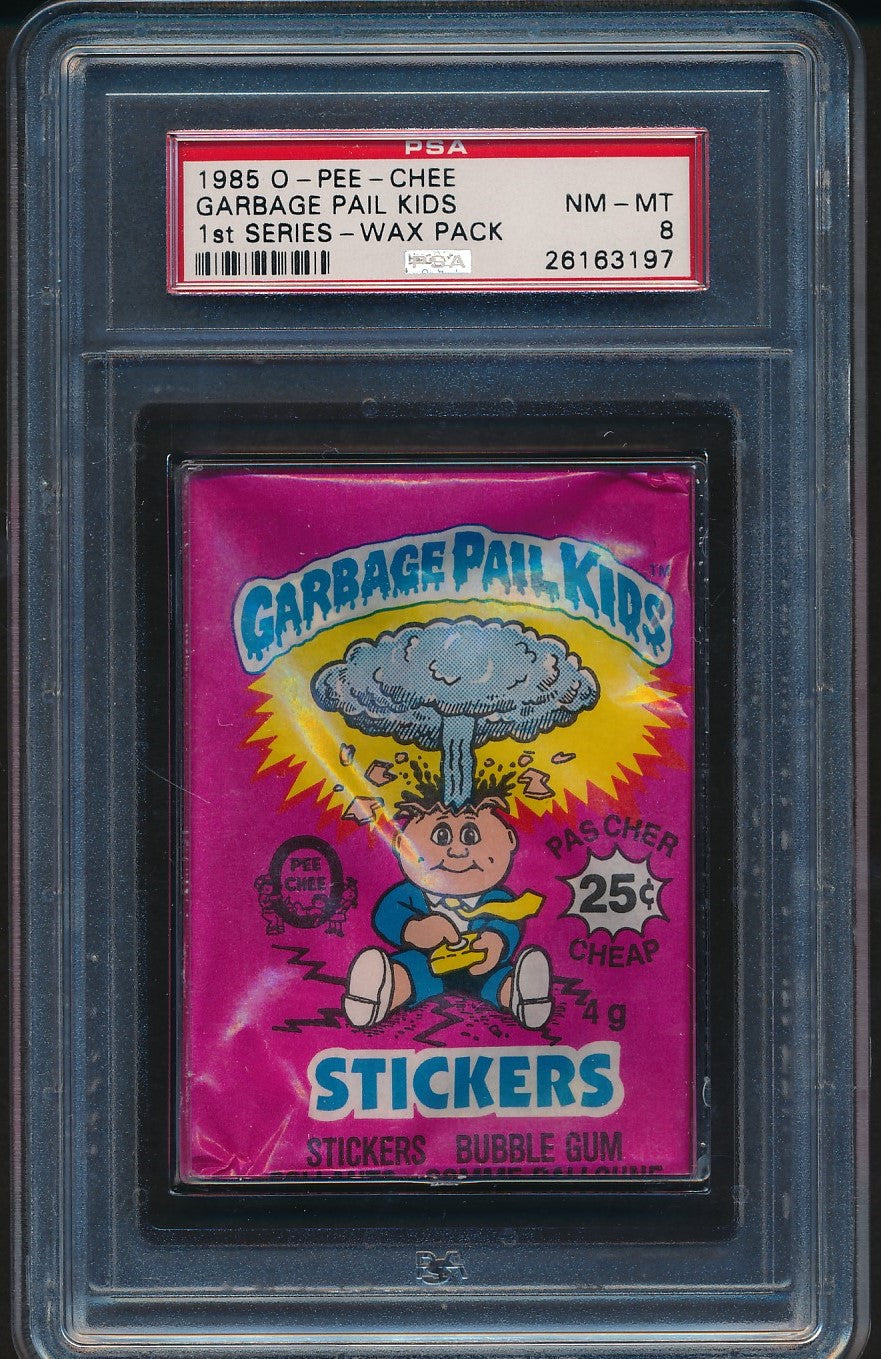 1985 OPC O-Pee-Chee Garbage Pail Kids Unopened 1st Series Wax Pack PSA 8