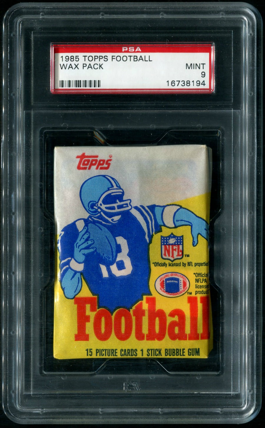 1985 Topps Football Unopened Wax Pack PSA 9 (White Wrapper)