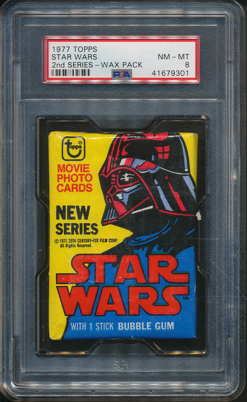 1977 Topps Star Wars Series 2 Unopened Wax Pack PSA 8