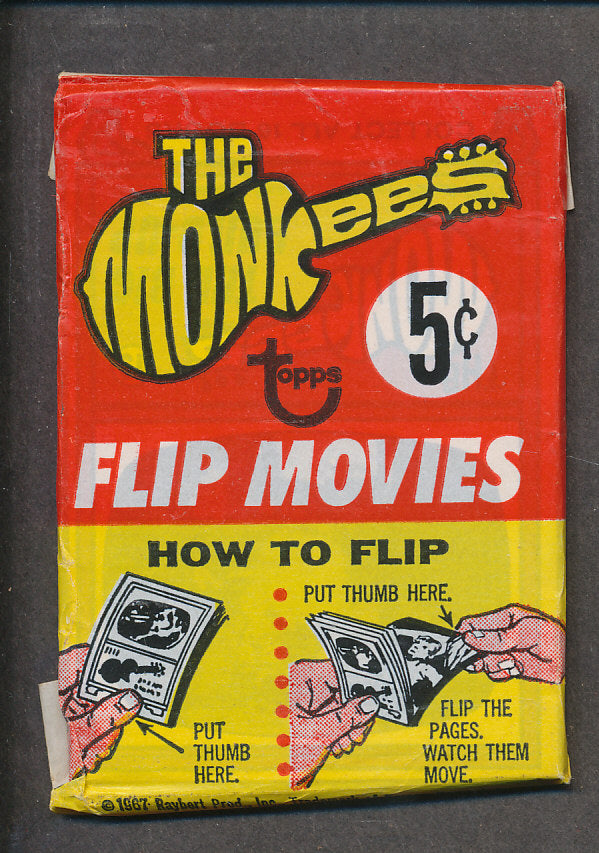 1967 Topps Monkees Flip Movies Unopened Wax Pack