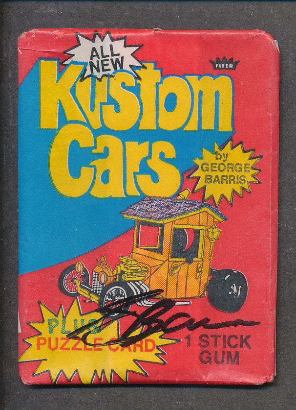 1975 Fleer Kustom Cars Unopened Wax Pack (w/ Barris Autograph)