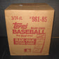 1985 Topps Baseball Rack Pack Case (3 Box)
