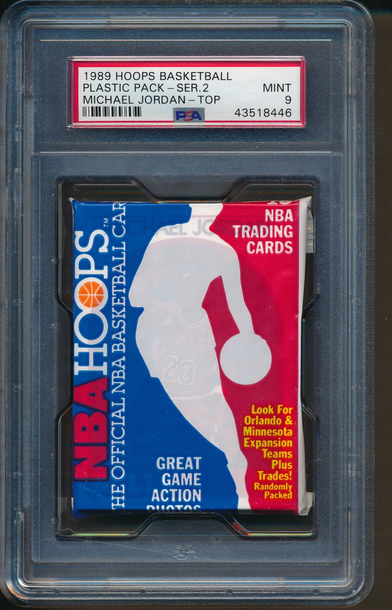 1989 Hoops Basketball Series 2 Pack PSA 9 w/ Jordan Top