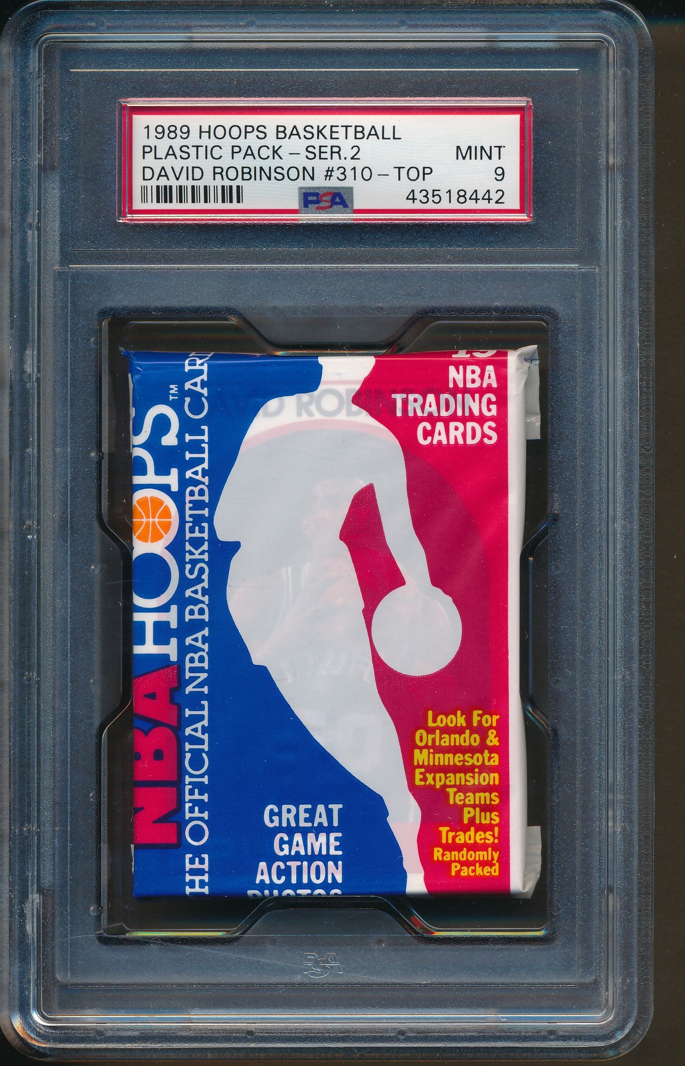 1989 Hoops Basketball Series 2 Pack PSA 9 w/ Robinson Top