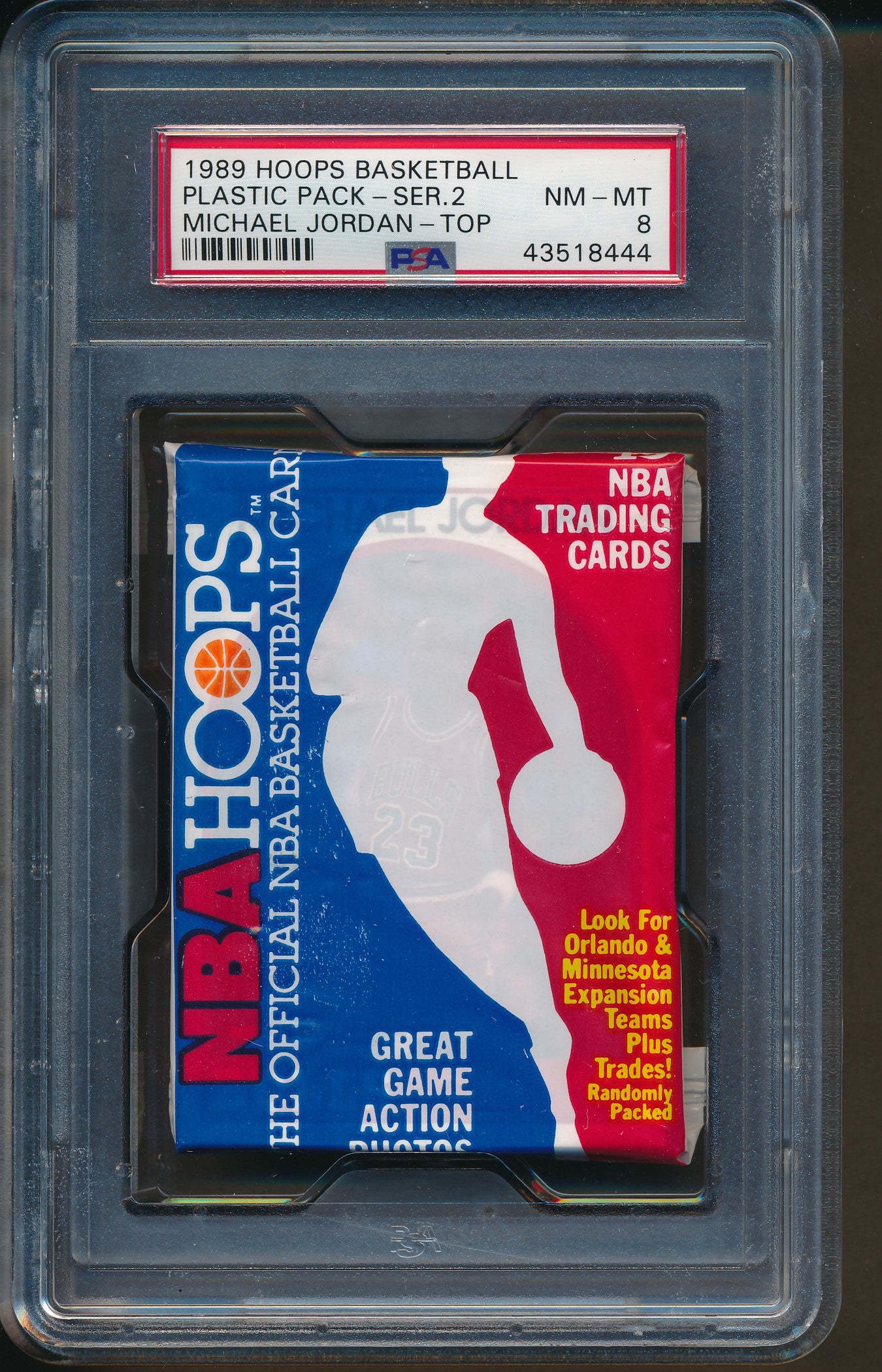 1989 Hoops Basketball Series 2 Pack PSA 8 w/ Jordan Top