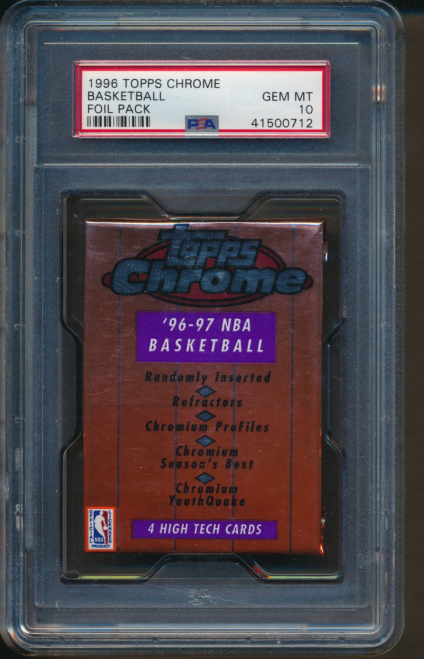 1996/97 Topps Chrome Basketball Foil Pack PSA 10