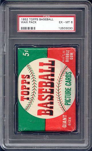 1952 Topps Baseball Unopened 5 Cent Wax Pack PSA 6