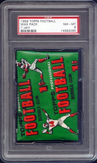 1956 Topps Football Unopened 1 Cent Wax Pack PSA 8