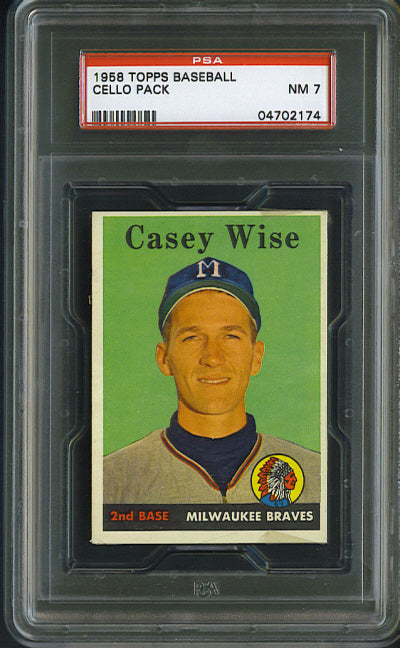 1958 Topps Baseball Unopened 3rd Series Cello Pack PSA 7