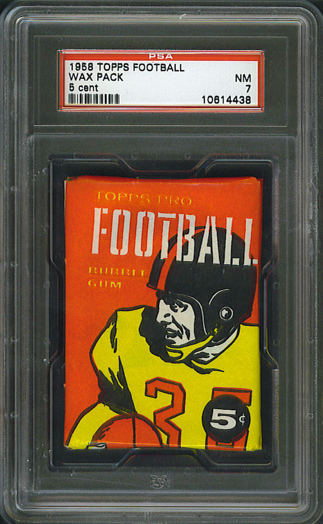 1958 Topps Football Unopened 5 Cent Wax Pack PSA 7