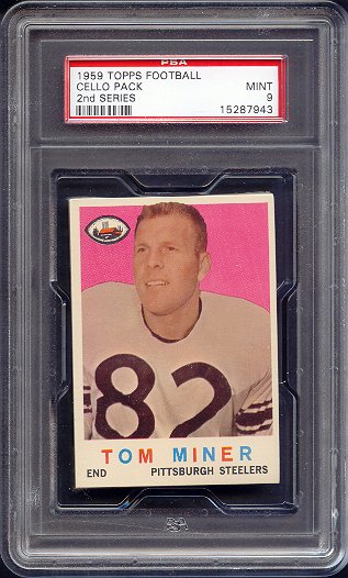 1959 Topps Football Unopened 2nd Series Cello Pack PSA 9