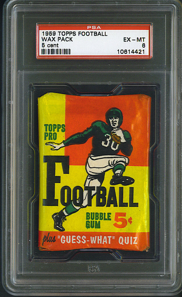 1959 Topps Football Unopened 5 Cent Wax Pack PSA 6