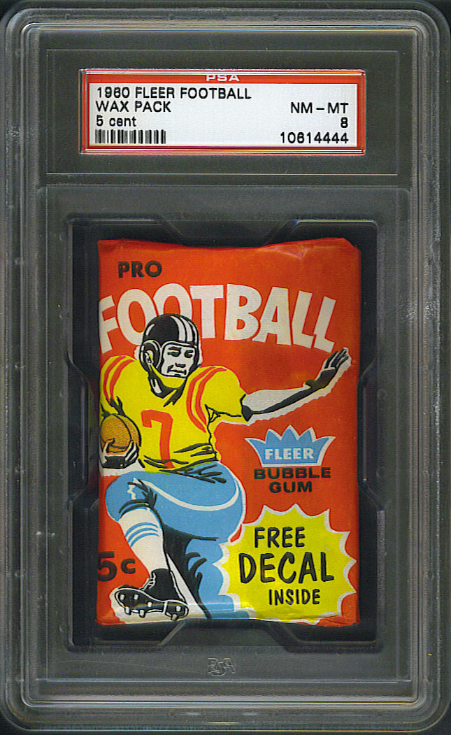 1960 Fleer Football Unopened Wax Pack PSA 8