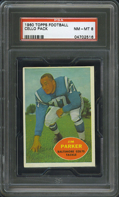 1960 Topps Football Unopened Cello Pack PSA 8 Moore Back