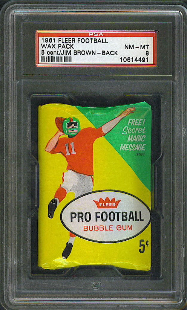 1961 Fleer Football Unopened Series 1 Wax Pack PSA 8