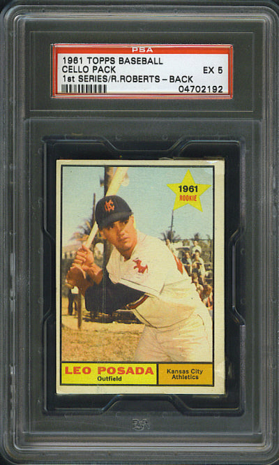 1961 Topps Baseball Unopened 1st Series Cello Pack PSA 5