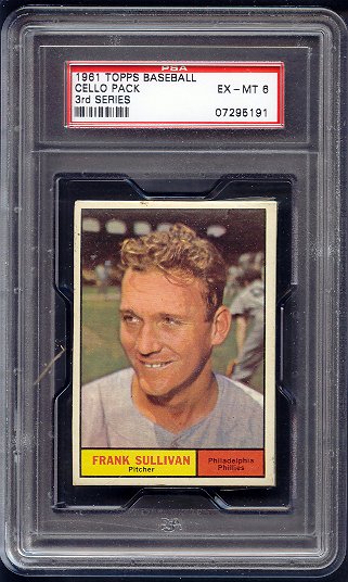 1961 Topps Baseball Unopened 3rd Series Cello Pack PSA 6