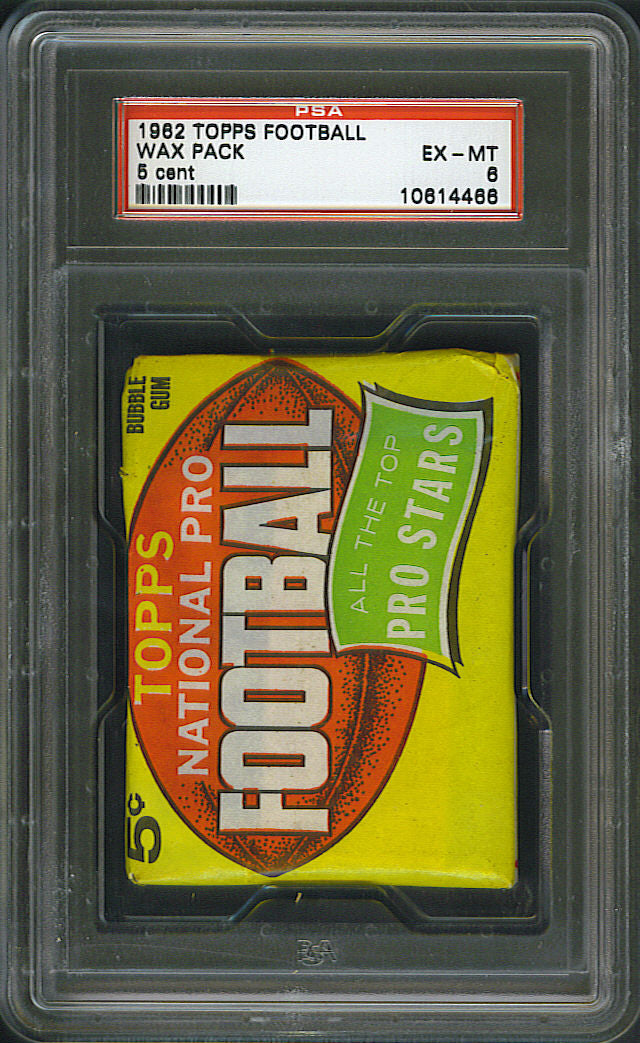 1962 Topps Football Unopened Wax Pack PSA 6