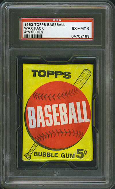 1963 Topps Baseball Unopened 4th Series Wax Pack PSA 6