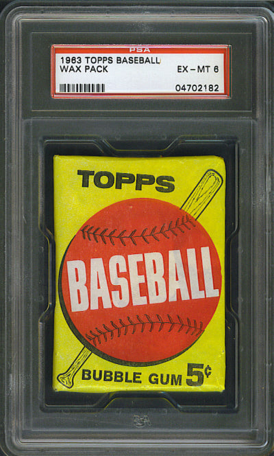 1963 Topps Baseball Unopened Wax Pack PSA 6