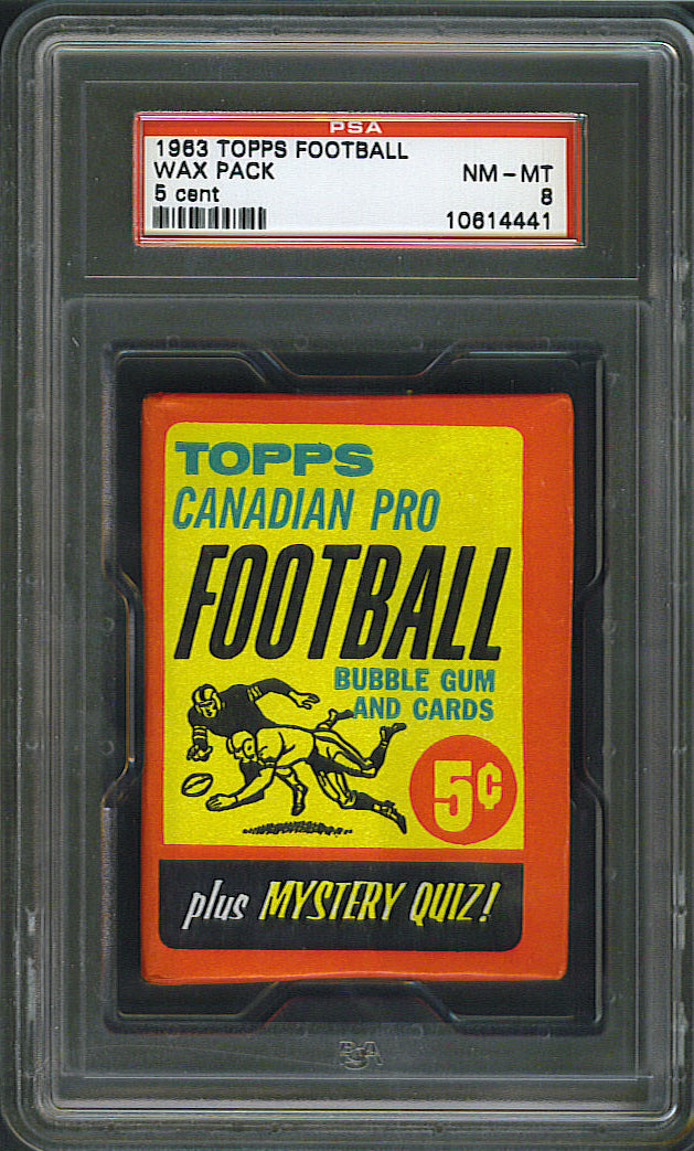 1963 Topps CFL Football Unopened Wax Pack PSA 8