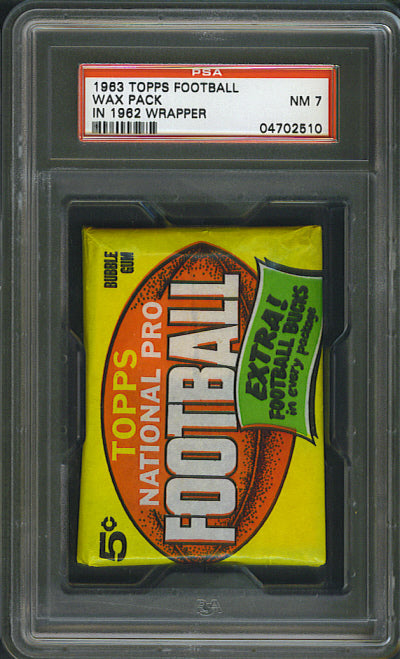 1963 Topps Football Unopened Wax Pack in PSA 7 (1962)