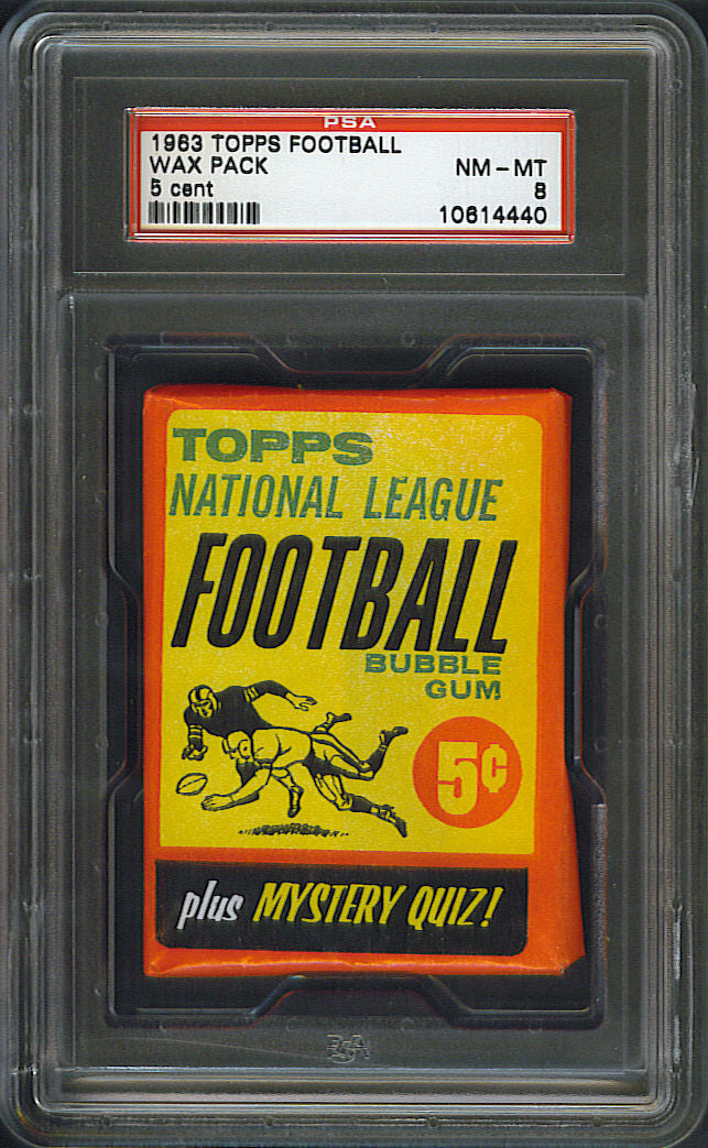 1963 Topps Football Unopened Wax Pack PSA 8