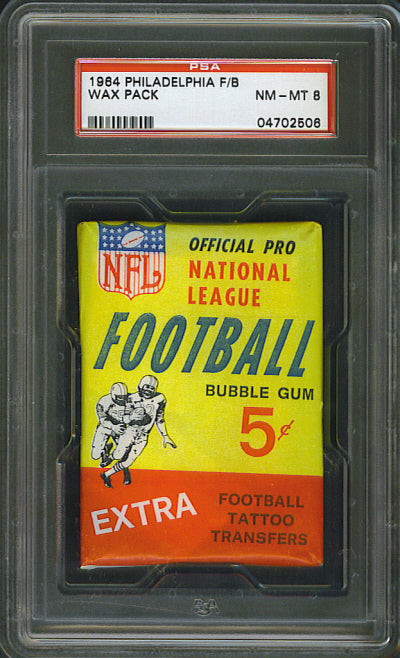 1964 Philadelphia Football Unopened Wax Pack PSA 8