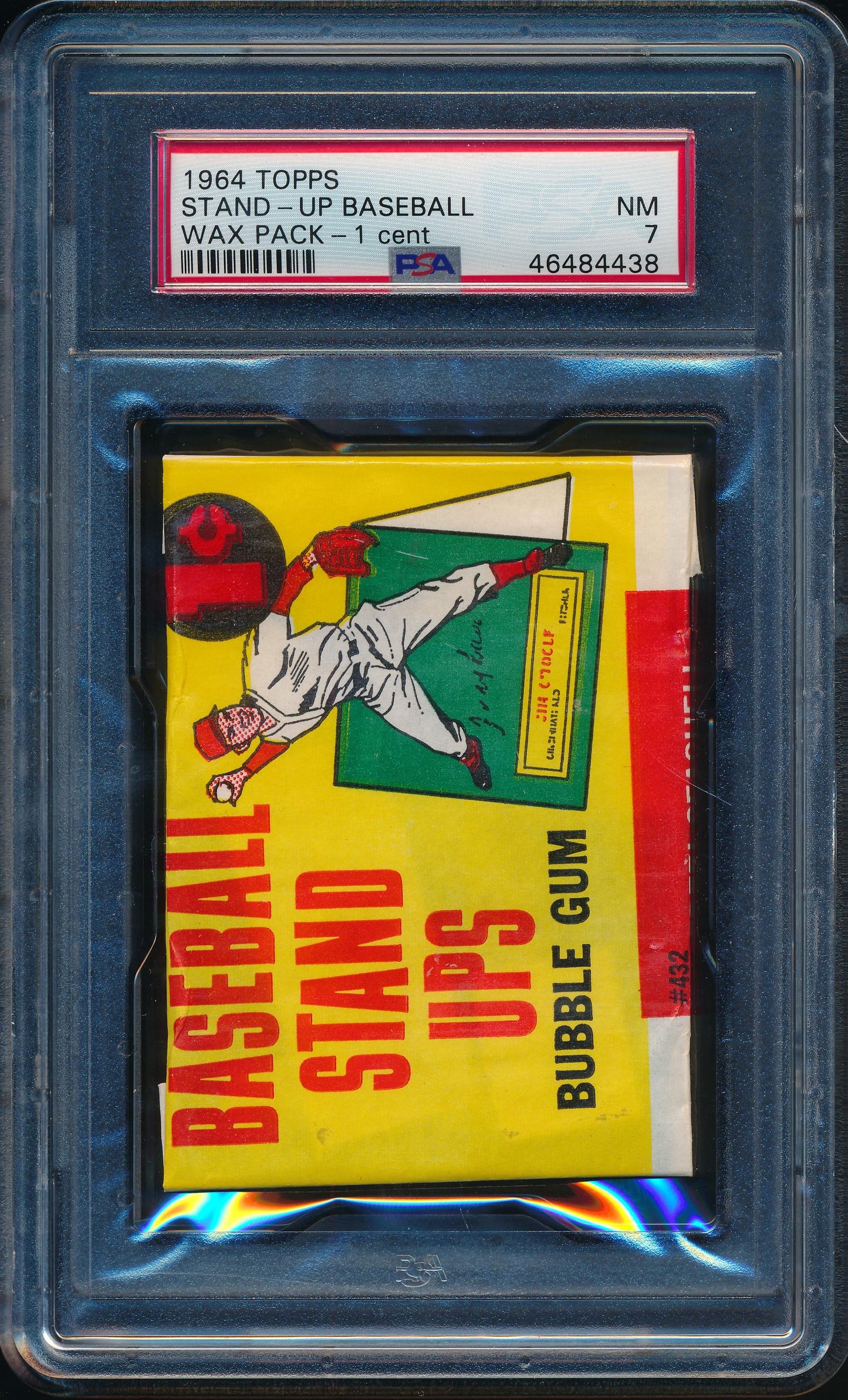 1964 Topps Baseball Stand Up Unopened 1 Cent Wax Pack PSA 7