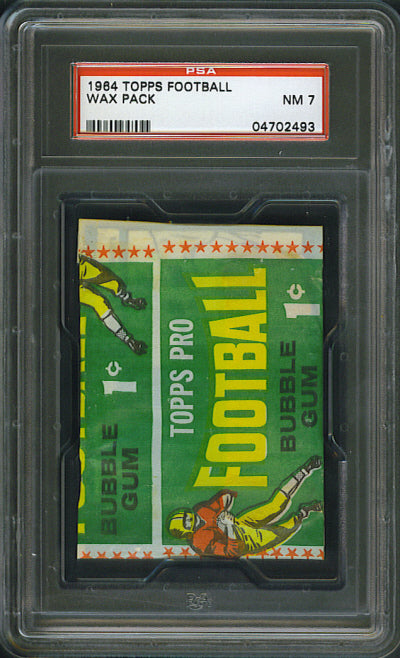 1964 Topps Football Unopened 1 Cent Wax Pack PSA 7