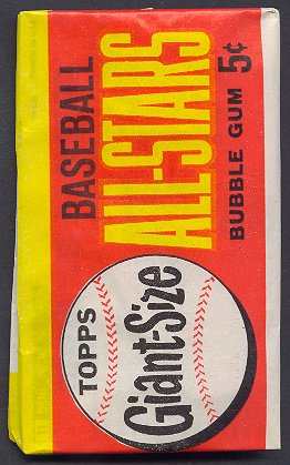 1964 Topps Giants Baseball Unopened Wax Pack w- Clemente Top