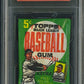 1965 Topps Baseball Unopened 7th Series Wax Pack PSA 7 (1962 wrapper) Perez Back