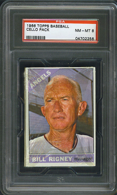 1966 Topps Baseball Unopened 3rd Series Cello Pack PSA 8