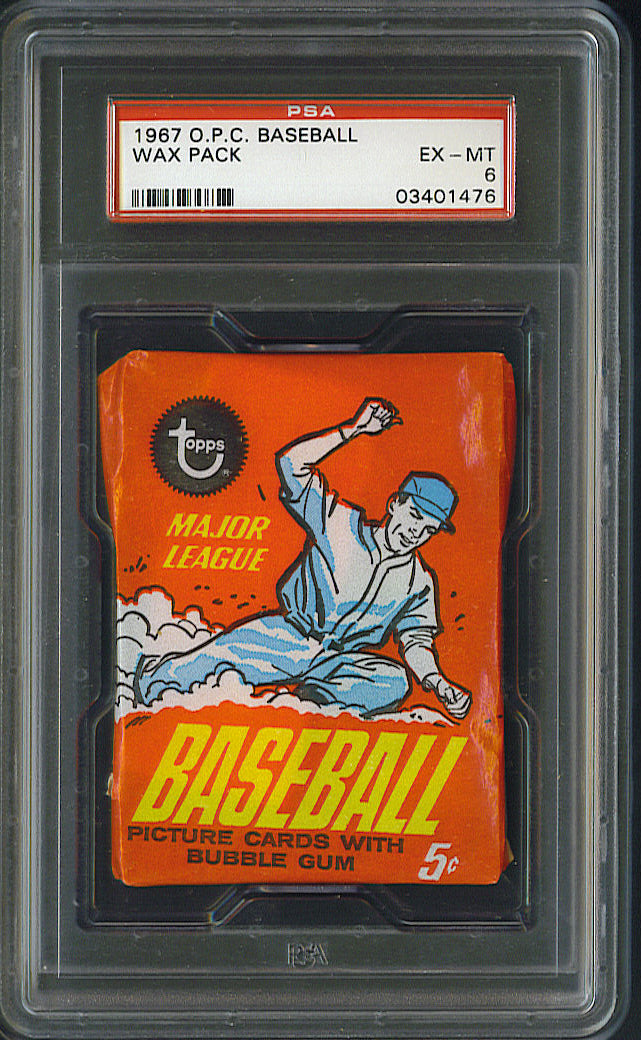 1967 OPC O-Pee-Chee Baseball Unopened Wax Pack PSA 6