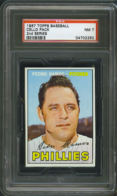 1967 Topps Baseball Unopened 2nd Series Cello Pack PSA 7