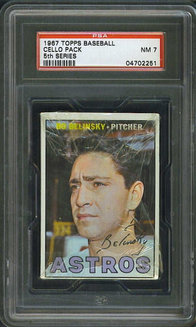 1967 Topps Baseball Unopened 5th Series Cello Pack PSA 7