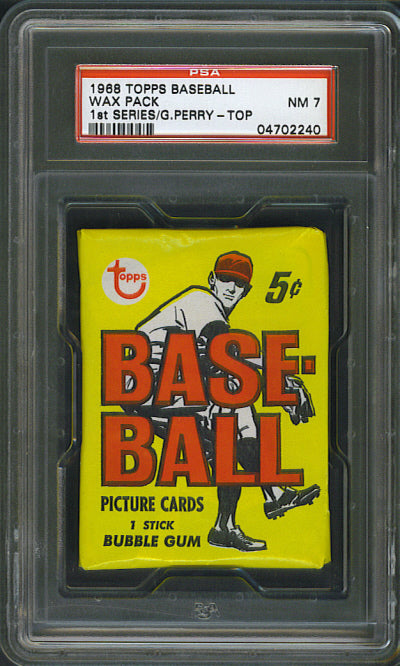 1968 Topps Baseball Unopened Series 1 Wax Pack PSA 7