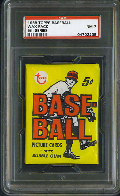1968 Topps Baseball Unopened Series 5 Wax Pack PSA 7