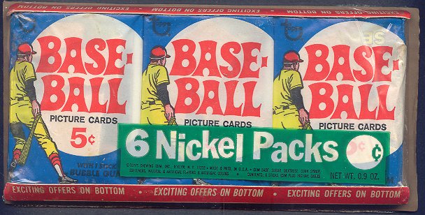 1969 Topps Baseball Unopened Wax Pack Tray