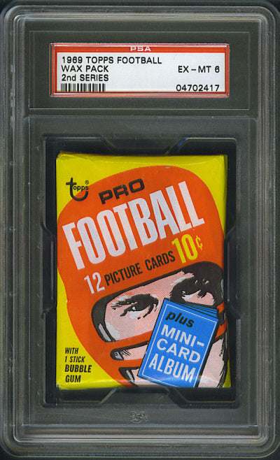 1969 Topps Football Unopened Series 2 Wax Pack PSA 6