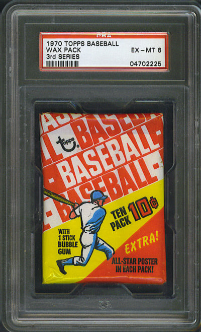 1970 Topps Baseball Unopened Series 3 Wax Pack PSA 6